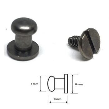 Fekete nikkel pisztolygomb 6 mm