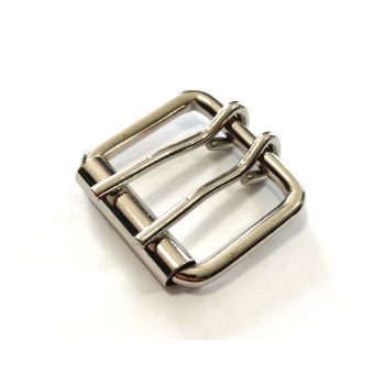 Nikkel pergős csat 40 mm x 6 mm dupla nyelves