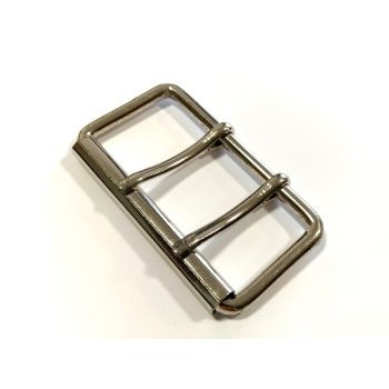 Nikkel pergős csat 80 mm x 6 mm dupla nyelves