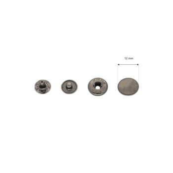 Fekete nikkel kesztyű patent 12 mm (100db)