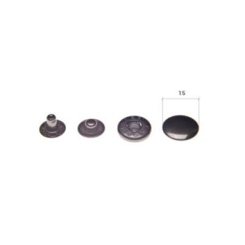 Fekete nikkel Kesztyű patent 15 mm (100 db)