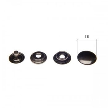 Fekete nikkel autós patent 15 mm (100db)