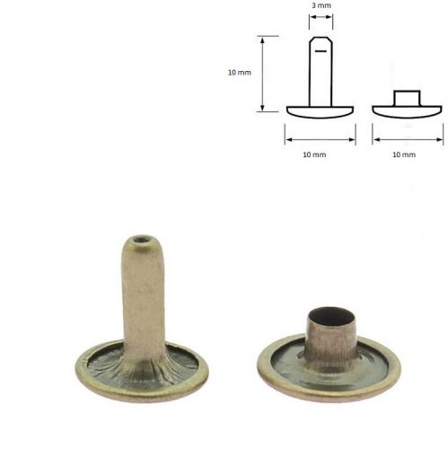 Antik Duplafejű szegecs 10 mm