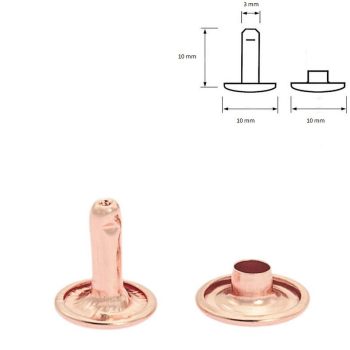 Rose gold Duplafejű szegecs 10 mm