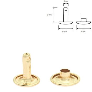 Sárgított Duplafejű szegecs 10 mm