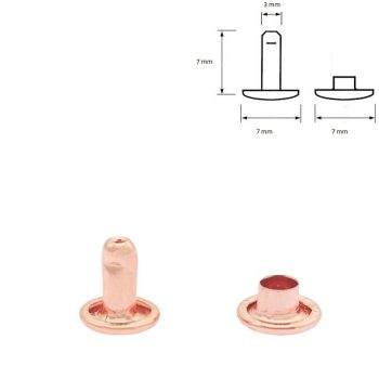 Rose gold Duplafejű szegecs 7 mm