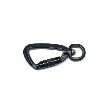 Fekete Alu karabiner 16 mm 400 Kg Csavaros