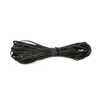 Fekete szögletes bőrcsík 3 mm x 1,2 mm  (10 méter)