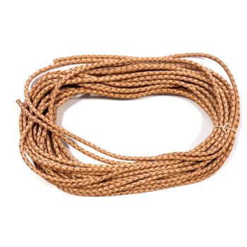 Natúr fonott bőrzsinór 4 mm (10 méter)