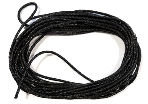 Fekete fonott bőrzsinór 4 mm (10 méter)