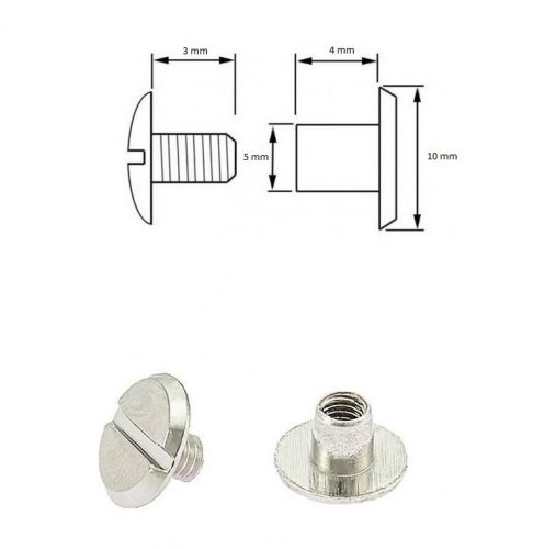 Nikkel Chicago csavar 4 mm